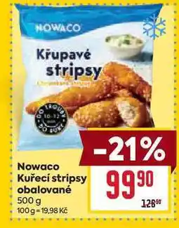 Billa Nowaco Kuřecí stripsy obalované 500 g nabídka