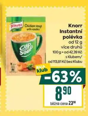 Billa Knorr Instantní polévka od 12 g nabídka