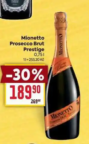 Billa Mionetto Prosecco Brut Prestige 0,75l nabídka