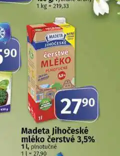 Coop Madeta jihočeské mléko čerstvé 3,5% nabídka