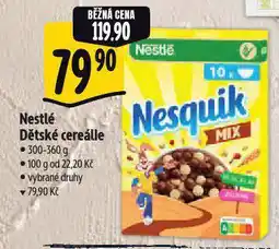 Albert Nestlé dětské cereálie nabídka