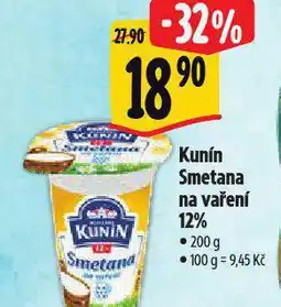 Albert Kunín smetana na vaření 12% nabídka