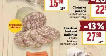 Billa Davelská šunková tlačenka nabídka