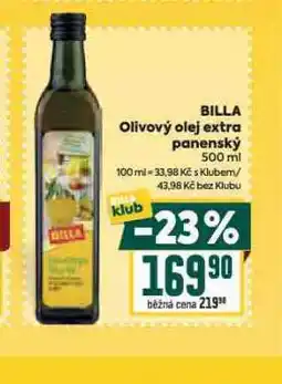 Billa Olivový olej extra panenský nabídka