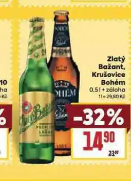 Billa Pivo krušovice bohém nabídka