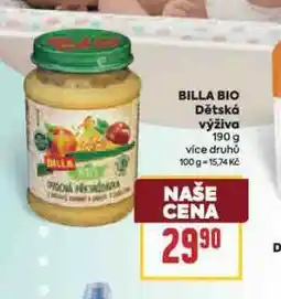 Billa Bio dětská výživa nabídka