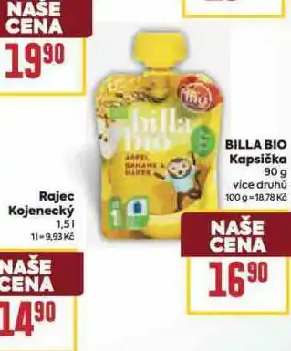 Billa Bio kapsička nabídka