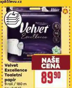 Billa Velvet toaletní papír nabídka