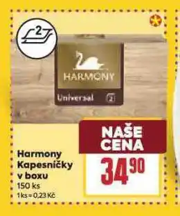 Billa Harmony papírové kapesníky nabídka