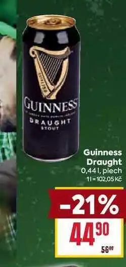 Billa Guinness Draught 0,441, plech nabídka