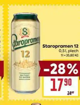 Billa Staropramen 12 0,51, plech nabídka