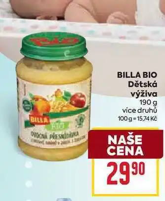 Billa BILLA BIO Dětská výživa 190 g nabídka