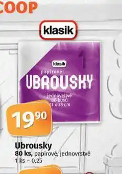 Coop Klasik ubrousky nabídka