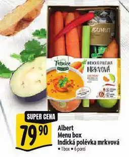 Albert Menu box indická mrkvová polévka nabídka