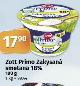 COOP TIP Zott Primo Zakysaná smetana 18% nabídka