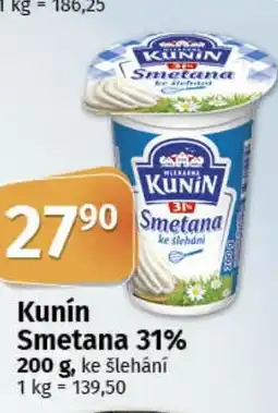 COOP TIP Kunín Smetana 31% nabídka