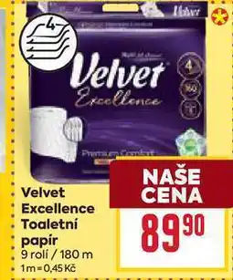 Billa Velvet Excellence Toaletní papír 9 rolí nabídka