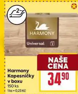 Billa Harmony Kapesníčky v boxu 150 ks nabídka