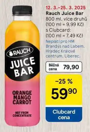 Tesco Rauch Juice Bar, 800 ml, více druhů nabídka