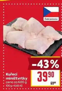 Billa Kuřecí miničtvrtky cena za 600 g nabídka