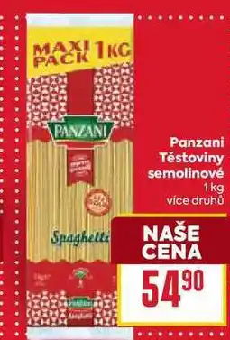 Billa Panzani Těstoviny semolinové 1 kg nabídka