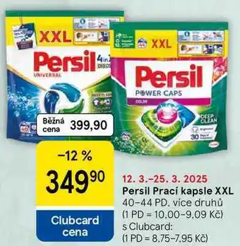 Tesco Persil Prací kapsle XXL, 40-44 PD, více druhů nabídka