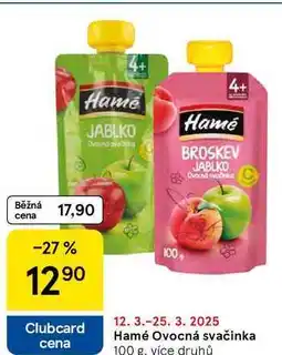 Tesco Hamé Ovocná svačinka, 100 g nabídka