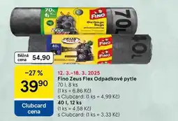 Tesco Fino Zeus Flex Odpadkové pytle, 70 l, 8 ks nabídka