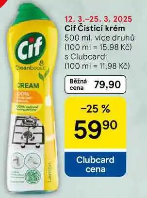 Tesco Cif Čisticí krém 500 ml, více druhů nabídka