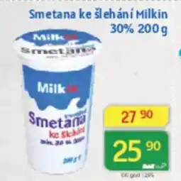 Kubík potraviny Smetana ke šlehání Milkin 30% nabídka