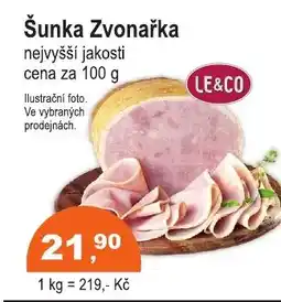 COOP DISKONT Šunka Zvonařka nabídka