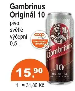 COOP DISKONT Gambrinus Originál 10 nabídka