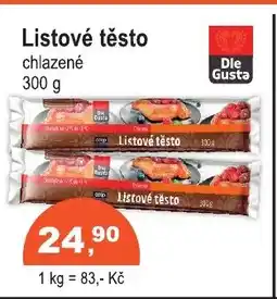 COOP DISKONT Listové těsto nabídka