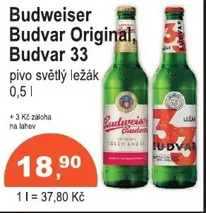 COOP DISKONT Budweiser Budvar Original, Budvar 33 nabídka