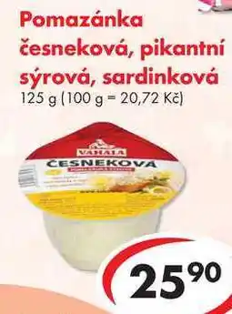 CBA Pomazánka česneková, pikantní sýrová, sardinková, 125 g nabídka