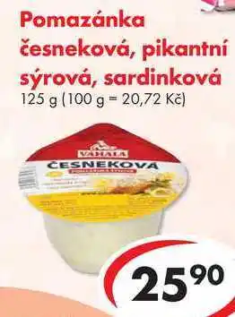 CBA Pomazánka česneková, pikantní sýrová, sardinková, 125 g nabídka