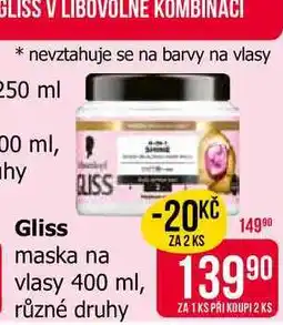 Teta Gliss Kur maska na vlasy 400ml, vybrané druhy nabídka