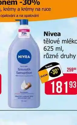 Teta Nivea tělové mléko 625 ml, různé druhy nabídka