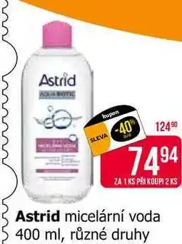 Teta Astrid micelární voda 400 ml, různé druhy nabídka