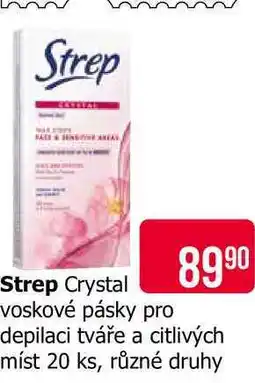 Teta Strep Crystal voskové pásky pro depilaci tváře a citlivých míst 20 ks, různé druhy nabídka