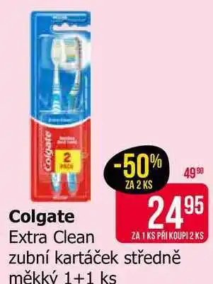 Teta Colgate zubní kartáček středně měkký 1+1 ks nabídka