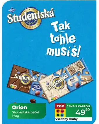 Tamda Foods ORION Studentská pečeť nabídka