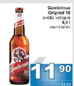 Jip Gambrinus Original 10 světlé výčapni nabídka