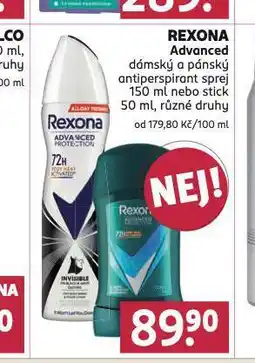 Rossmann Rexona advanced antiperspirant nabídka