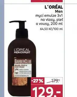 Rossmann Loreal men mycí emulze na vlasy, pleť a vousy nabídka