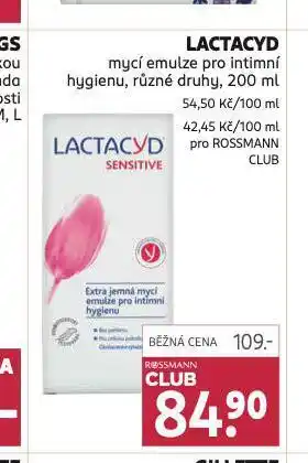 Rossmann Lactacyd mycí emulze pro intimní hygienu nabídka