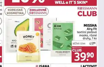 Rossmann Missha airy fit textilní maska nabídka