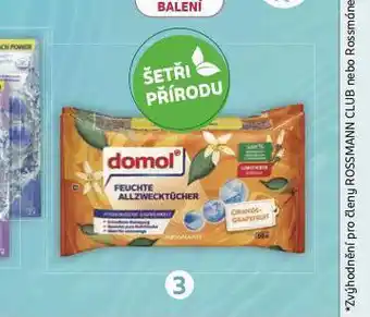 Rossmann Domol vlhčené úklidové ubrousky nabídka