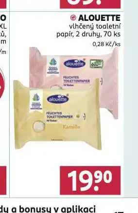 Rossmann Alouette vlhčený toaletní papír nabídka