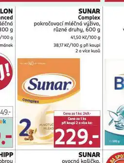 Rossmann Sunar complex pokračovací mléčná výživa nabídka